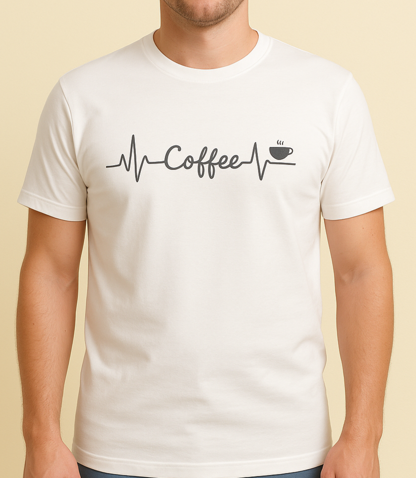White Coffee Print T-Shirt